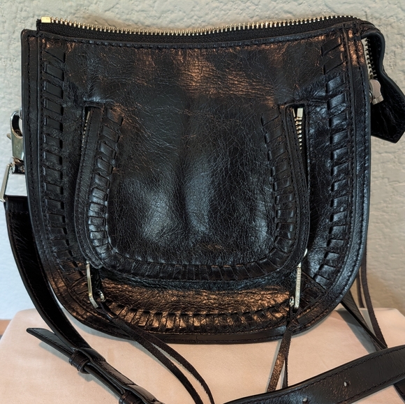 Rebecca Minkoff Handbags - Rebecca Minkoff Mini Vanity black leather saddle crossbody bag
